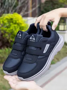 Men's Fashionable Contrast Mesh Design Velcro Sneakers, Casual Comfortable Breathable Sports Running Athletic Shoes, Male All-match Round Toe Low Top Shoes for Daily Wear