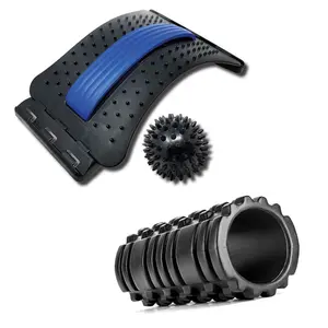 The foam roller Kit With adjustable back tensioner waist device set relieve chronic lower back pain, ergonomic design, suitable for fitness, yoga and Pilates, enhance flexibility, improve balance, help muscle relaxation Compact High-Density Full Size