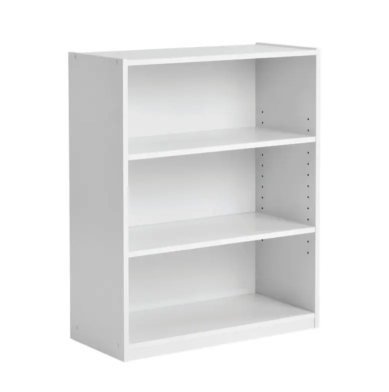 3-Shelf Bookcase with Adjustable Shelves White Storage Solution for Organized Space 3-Shelf Bookcase with Adjustable Shelves White Storage Solution for Organized Space