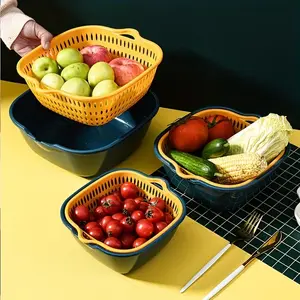 Heavy-Duty Foldable Drain Basket, Space-Saving Stackable Design, Kitchen Filter, Dehydrator, for Washing Vegetables, Fruits, Washing Dishes - Suitable for Home And Commercial Kitchens, Fruit Washing Basket