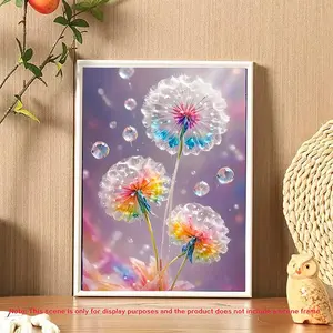 DIY Artificial Rhinestones Arts Painting Kit Without Frame, Dandelion Pattern DIY Painting, Handmade Craft Art Decoration