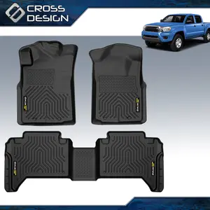 CROSSDESIGN Floor Mats Fit For 2005-2011 Toyota Tacoma(Only fit for Double Cab),All Weather Waterpoof Car Liners