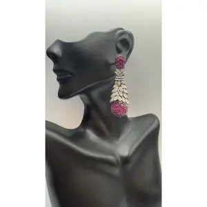 NANO dangler with leaf pink girl jewelry