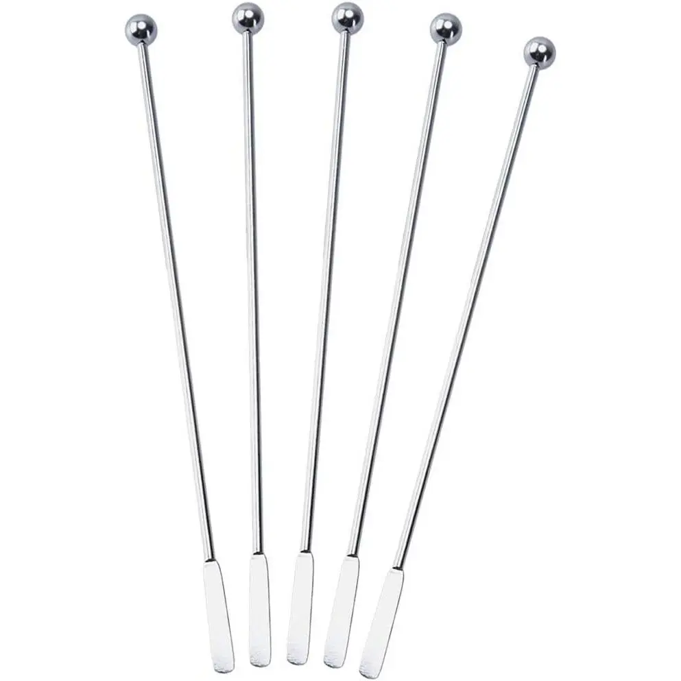 10 pcs Stainless Steel Coffee Beverage Stir Sticks Cocktail Stirrers Drink Swizzle Stick 7.4" Picks Tools