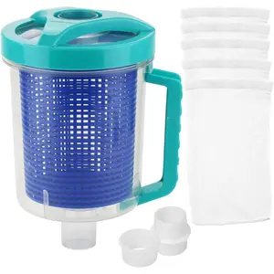 Pool Leaf Catcher Canister, in-line Leaf Canister for Pool Spa Cleaner, with Mesh Basket &Skimmer Socks,Fits Suction Manual & Automatic Pool Cleaners