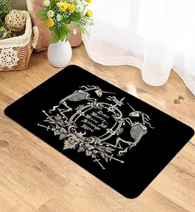 Gothic Skull Door Mat - Non-Slip Goth Welcome Mat, Spooky Door Mat Outdoor, Goth Decor, Gothic Rug, Welcome Mat Non Slip Rubber Backing Outdoor Indoor