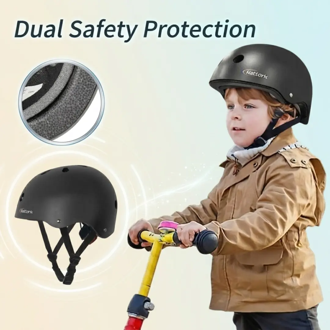 Children's Adjustable Multi-Sport Protective Helmet - ABS Shell, EPS Foam, 11 Vented Holes, Adjustable Dial, 2 Sizes, Extra Pad, Detachable Washable Liner for Reusability, Ventilated Cool Design for Skateboard, Scooter, Kids Helmet, Outdoor Sports, Birthd