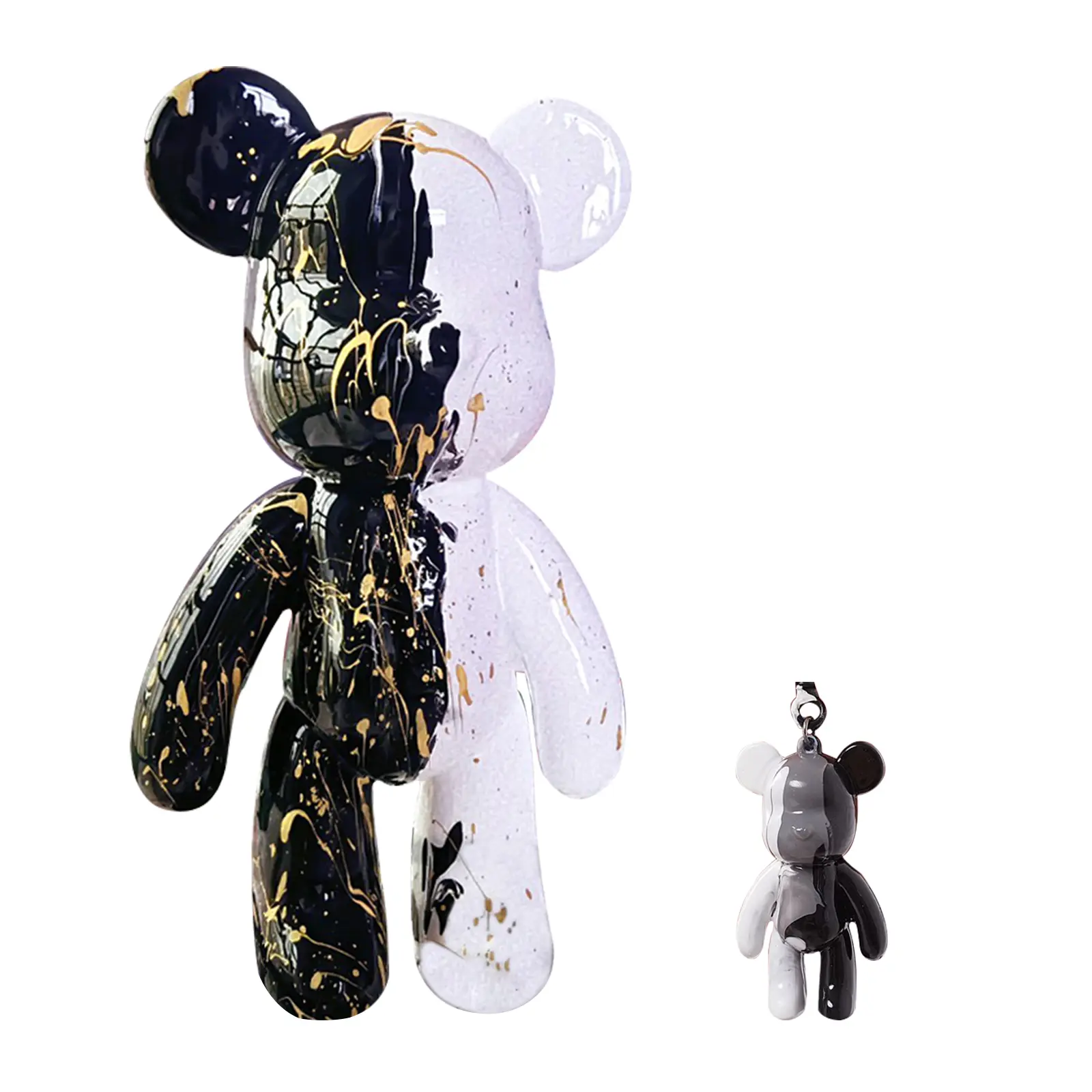 DIY Fluid Bear + Bear Keychain, Drip Pouring Bear Painting Kit for Creative Pouring Art