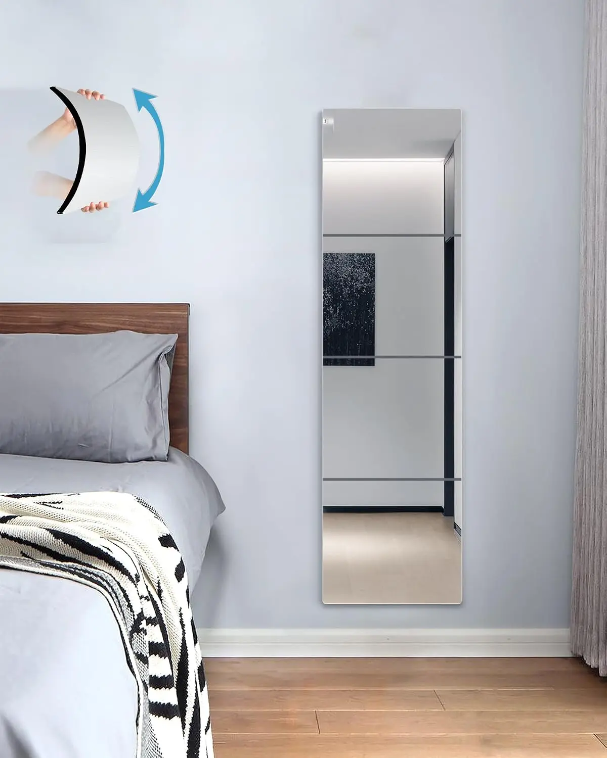 Wall Mirrors for Bedroom Door,Unbreakable Full Length Wall Mirrors Tiles,shatterproof Mirror for Kids 4 Pack 10" x10,Workout for Home Gym Body,Closet Mirror Wall Home Gym