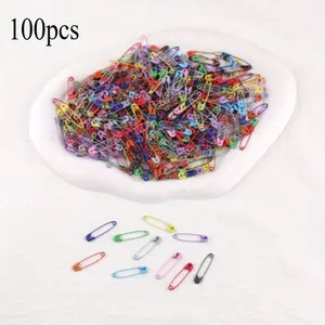 100pcs Random Color Safety Pins - Perfect for DIY, Sewing, and Decorating - Candy-Colored Small Pins for Jewelry Making and Home Essentials