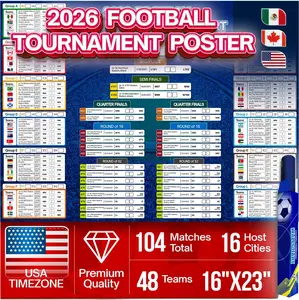 2026 Soccer/Football Schedule Poster 16.5" x 23.6" – PVC Dry Erase Match Calendar & Football Fixtures Chart, Perfect Wall Decor for Fans, Game Nights & Sports Room