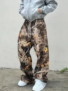 Men's Casual Leaf Camo Pants, Loose-Fit Drawstring Waistband, All-Season Comfortable Fabric, Perfect for Daily Wear & Outdoor Activities