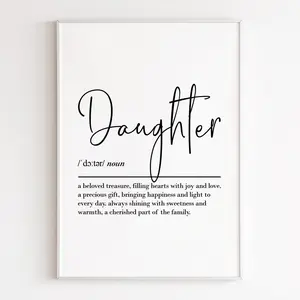Daughter Definition, Print Wall Art, Daughter Gift, Daughter Birthday, Birthday Gift For Her, Daughter Mum Poster No Frame.