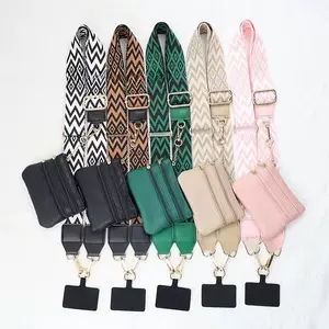 5 colors of retro striped mobile phone crossbody strap, multi-functional and adjustable, can be used for mobile phone pendant, backpack pendant, backpack pendant with wallet, suitable for gifts to give to your girlfriend, Adjustable Phone Lanyard