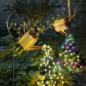 Solar Powered Garden Shower Light, Watering Can Lights, Star Light LED Outdoor String Lights, Decorative Light for Deck, Stairs, Patio, Outdoor Landscape Lighting, Led Courtyard Light