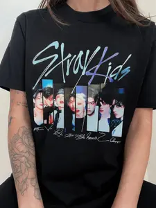 [Sale up to 40%]+[Freeship] SKZ Graphic Tee, Vintage 90s Bootleg Style K-Pop Shirt, SKZ Members Photo Shirt, Y2K Aesthetic K-Pop Fan Gift, Unisex Cotton Tee
