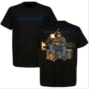 2026 Trump Lockheed Martin Tactical T-Shirt, Military Camouflage Graphic Tee, Soldier with Dog & Missile Launcher, Unique Gift for Military Fans