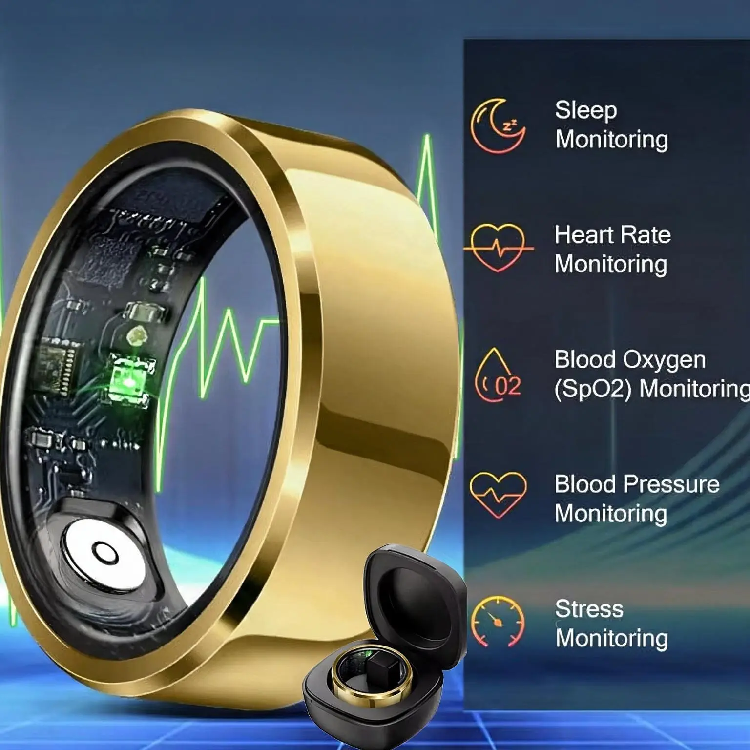 2026 smartwatch touch Smart Ring Blood Pressure Heart Rate Sleep Monitoring Smartring IP68 & 5ATM Waterproof Multi-sport Smartring Man Women R11C Wearable Compact