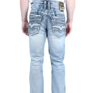 Blue Washed Slim Bootcut Jeans