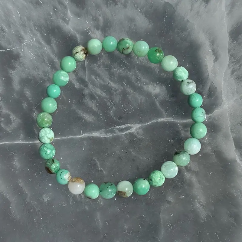 Chrysoprase 6mm Crystal Bracelet Natural Green Stone