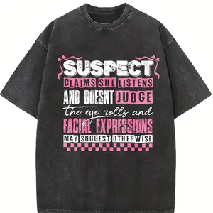 Suspect Claims She Listens And Doesnt Judge Tshirt, Suspect Trendy Shirt, Trending Tee Top Womenswear Streetwear Summer Crewneck Casual