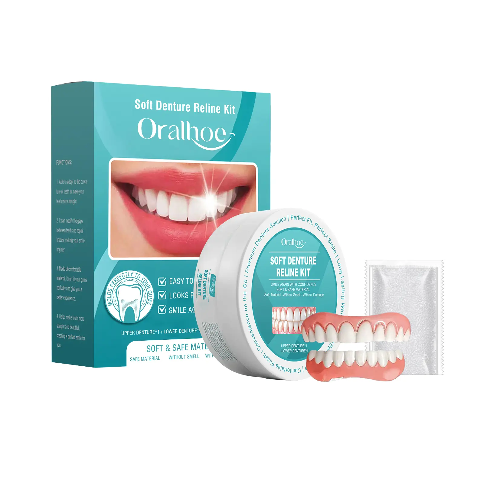 2pcs Denture Modification Set Teeth Whitening Denture Set Teeth Modification Gap Comfortable Beautiful Cosmetic Set