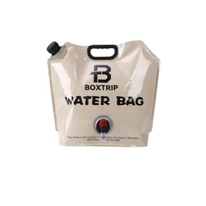 8.5L Collapsible Water Storage Bag, Portable Outdoor Water Container for Camping Hiking Picnic. Foldable Design with Wide Mouth & Leak-Proof Tap, BPA-Free (Camel Color)