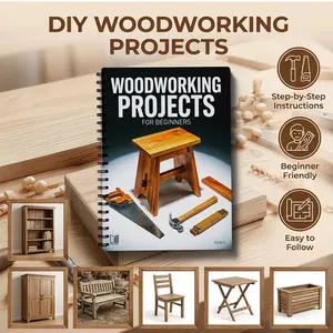 Beginner Woodworking Project Plans, Step-By-Step DIY Blueprints, Templates with Sizes, Practical and Beautiful Wooden Crafts