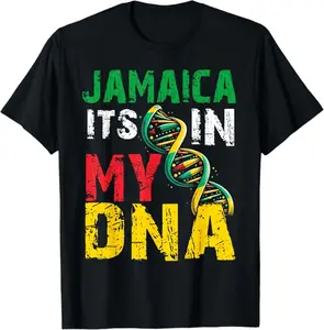 Jamaican Heritage Flag Men Women Kids Jamaica It`s In My DNA T-Shirt