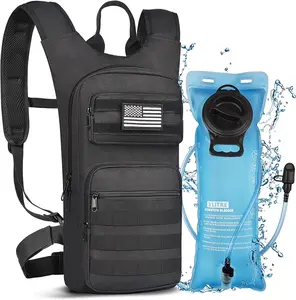 Brightify 17L Hydration Backpack with 3L TPU Water Bladder, Water Backpack Hydration Pack for Hunting Hiking Cycling Climbing Biking Running, Molle Compatible Water Backpack for Adult, Tan