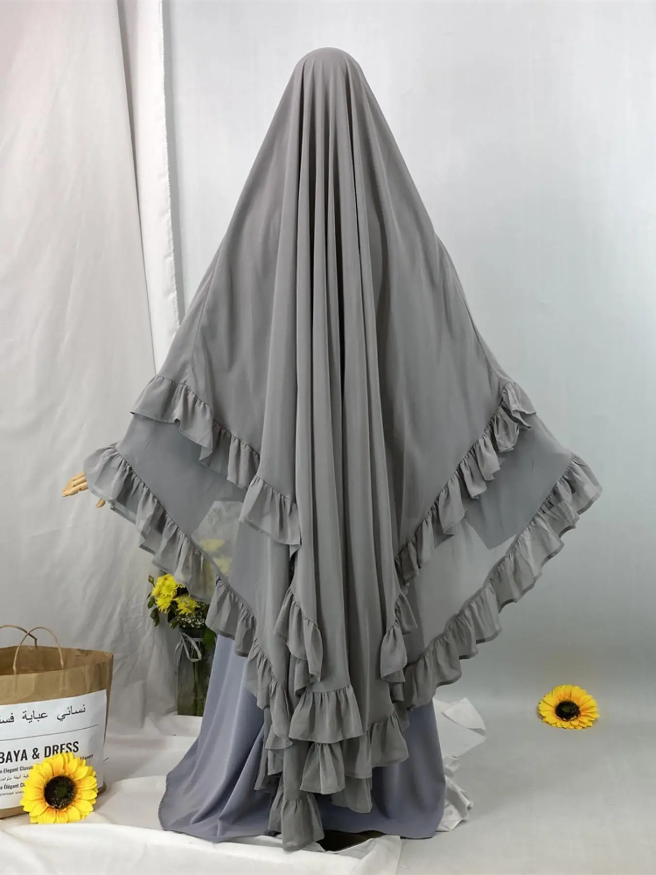 2359#✨Luxury Chiffon Khimar Hijab Scarf｜Breathable & Non-Slip Design｜Perfect for Eid & Daily Wear