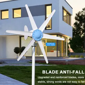 800W 12V/24V Wind Turbines Generator, 6-Blade Fan Wind Turbines Generator Kit, Electromagnetic Electricity Producer Equipment  12V/24V Wind Turbines Generator