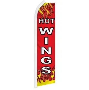Hot Wings Themed Large Polyester Wind-Resistant Super Flag Banner, Festive & Party Backdrop for Home Decor, Banners
