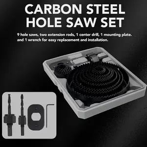 17-Piece Woodworking Drill Bit Set, Includes 13 Sizes Circular Saw Blades, Hex Wrench, Compatible Drill Arbor, Professional Tool Kit