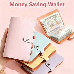 Budget Notebook A6 PU Material Money Saving Journal for Cash Coins Cards Storage Finance Planner for Women Men Housewives Office Workers Daily Savings