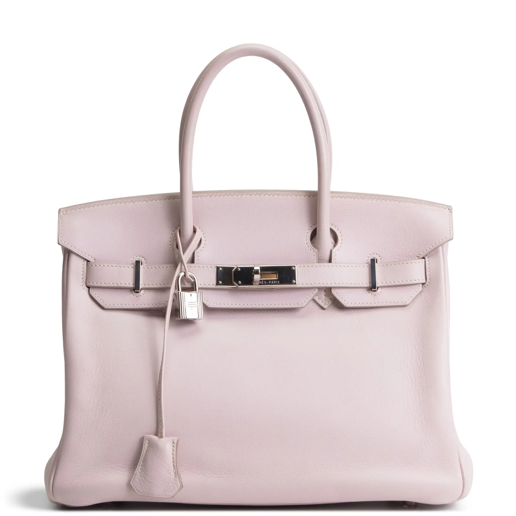 Pre-owned Hermés Swift Leather tote bags HERMES Swift Retourne Birkin 30 Rose Dragee