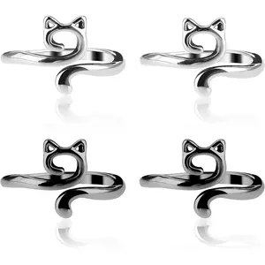 4 count Knitting Crochet Loop Ring for Fingers Metal Open Yarn Guide Crochet Rings Adjustable Braided Faster Knitting Thimbles Holders Accessories for Crochet Mother Grandma Gifts ( Style)