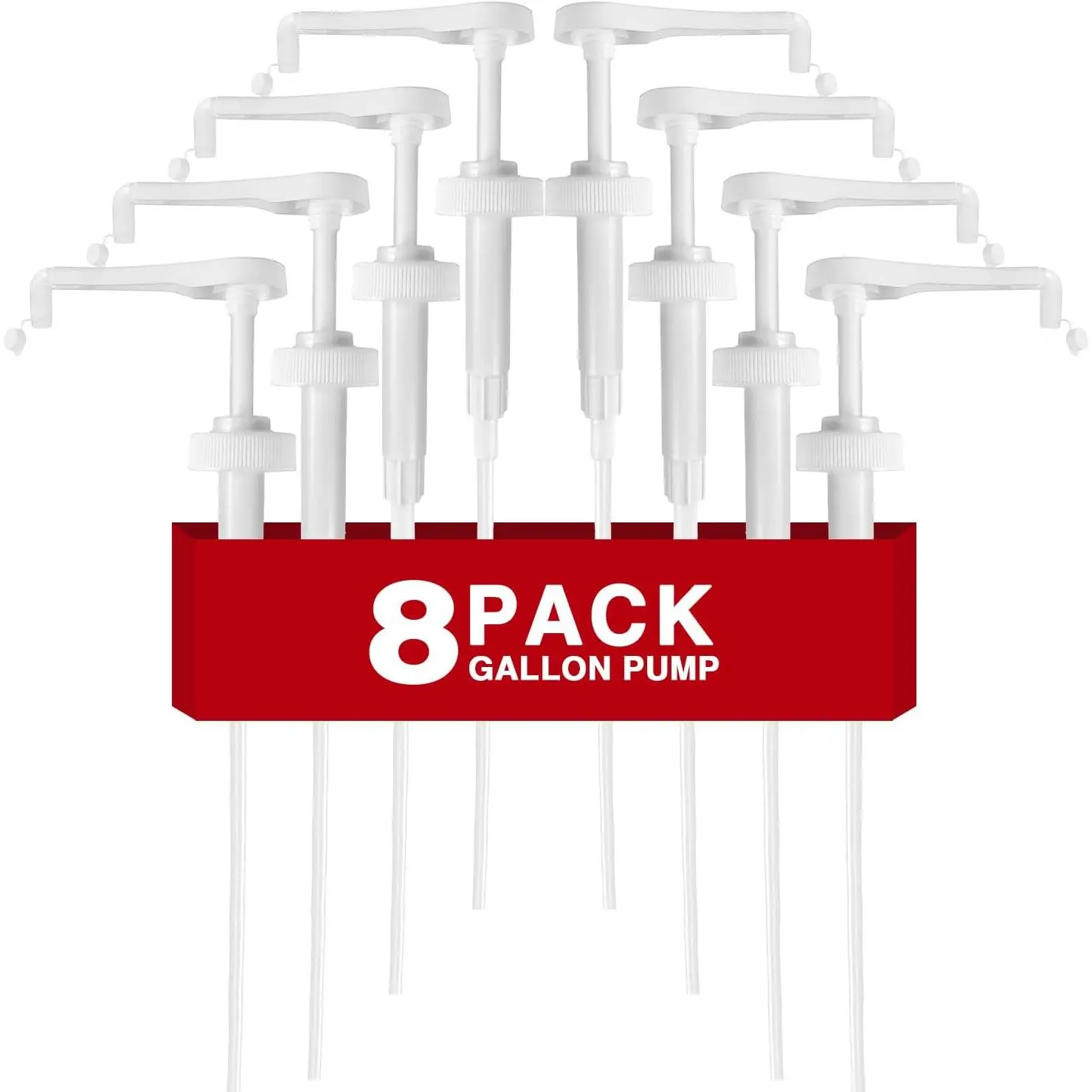 8 count Gallon Jug Pump Dispenser, 38-400 Leak Proof Pump for Gallon Jug - Lotion Shampoo Pump Cap Included, Fits 1 Gallon Bottle 64oz 128oz Shampoo Laundry Detergent Containers