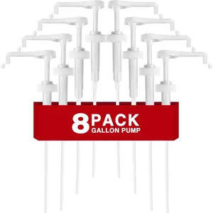 8 count Gallon Jug Pump Dispenser, 38-400 Leak Proof Pump for Gallon Jug - Lotion Shampoo Pump Cap Included, Fits 1 Gallon Bottle 64oz 128oz Shampoo Laundry Detergent Containers