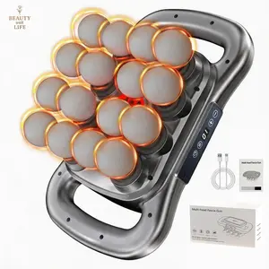 【2026】16-Head Massage Gun Set, Deep Tissue Percussion Massager with 9 Modes & 9 Intensity Levels, Quiet Muscle Massage Gun for Back, Shoulders, Legs, Foot, and Body Muscle Pain Relief with Red Light Therapy Adjustable,Family must-have