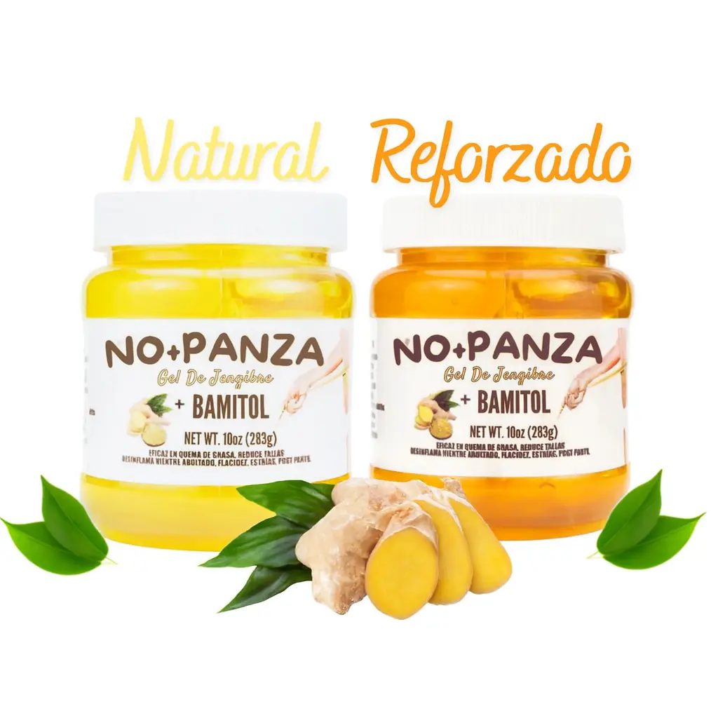 No+Panza Ginger Gel Duo – 2-Pack (8.8 oz Each) | Herbal Body Massage Gels with Bamitol & Botanicals
