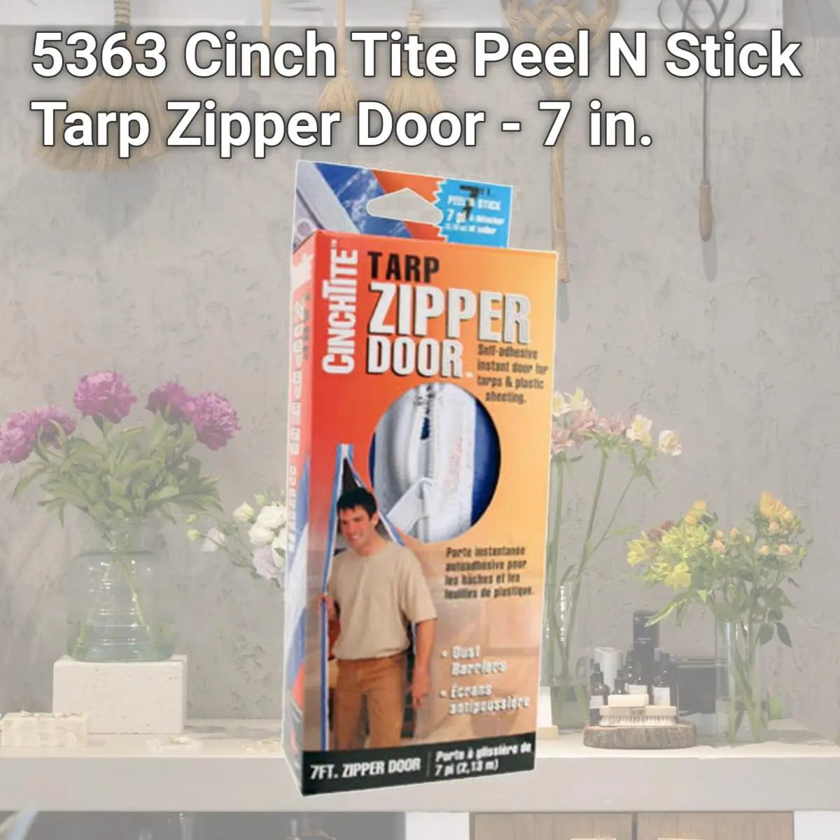 Homax Products 5363 Cinch Tite Peel N Stick Tarp Zipper Door - 7 in ...