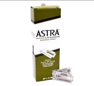 Astra Platinum Double Edge Safety Razor Blades,100 Blades (20 x 5)
