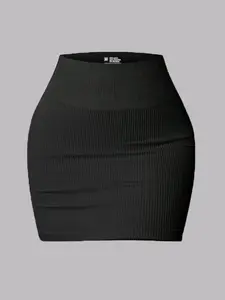 Women's Solid Textured High Waist Sports Skirt, Casual Sporty Comfy Breathable Skirt for Gym Workout Running, Ladies Sportswear for All Seasons, Workout Skirts