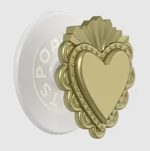 Magnetic Heart Shape MagSafe Grip Stand - PopOut Sacred Heart Gold Cellphone Holder Mount, Mobile Accessories for Smartphone Tech Electronics