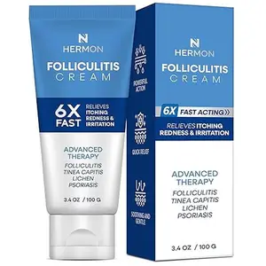 Hermon Folliculitis Cream 100g - Advanced Therapy for Scalp Face & Body - 6X Fast Acting Relief from Itching Redness Irritation - Rhinacanthus Nasutus Formula