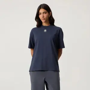 KITH Women's Mockneck Vintage Sueded Tee - Dark Blue XL MSRP: $80
