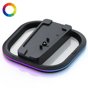 APTGAME Vertical Stand for PlayStation Pro Consoles/PS5/PS5 Slim Console Disc and Digital, PlayStation 5 Accessories Stable Stand with 7 RGB Lights,Non-Slip Base Easy Installation Black ps5 accessories men gadgets