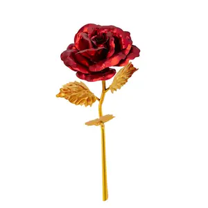 Gold Foil Rose Flower Gift Box Mother's Day 520 Birthday Souvenir Valentine's Day Artificial Flower for Girlfriend