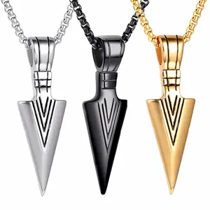 Apex Chains Punk Arrow Pendant - Distinctive Arrow Design Necklace in Silver Black & Gold - Unique Jewelry Piece for Punk Aesthetic Enthusiasts